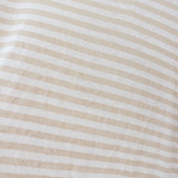 Hugo Boss Tiburt Stripe Linen T-shirt 100% Linen, Open White Size M - Picture 11 of 11